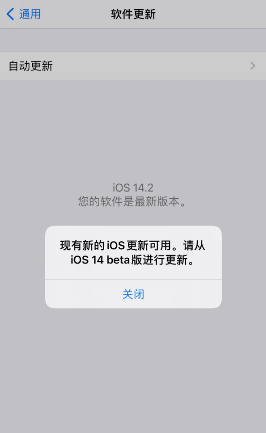 奉化苹果手机维修分享iOS 14.2 反复出现更新提示，需等待苹果修复 